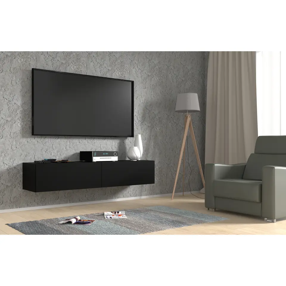 TV-meubel Bingo - zwart mat - 160x40x30cm