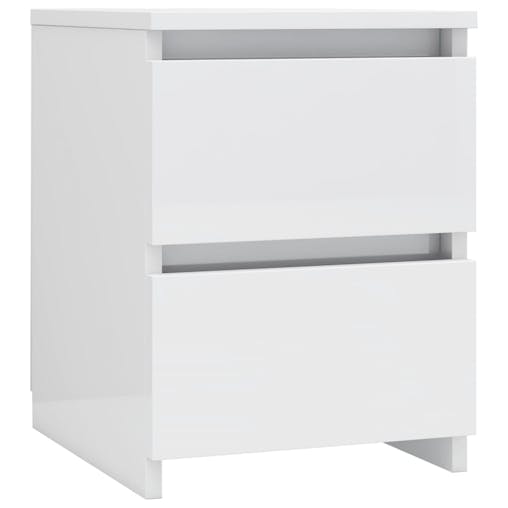 NNEVL Bedside Cabinets 2 pcs High Gloss White 30x30x40 cm Engineered Wood