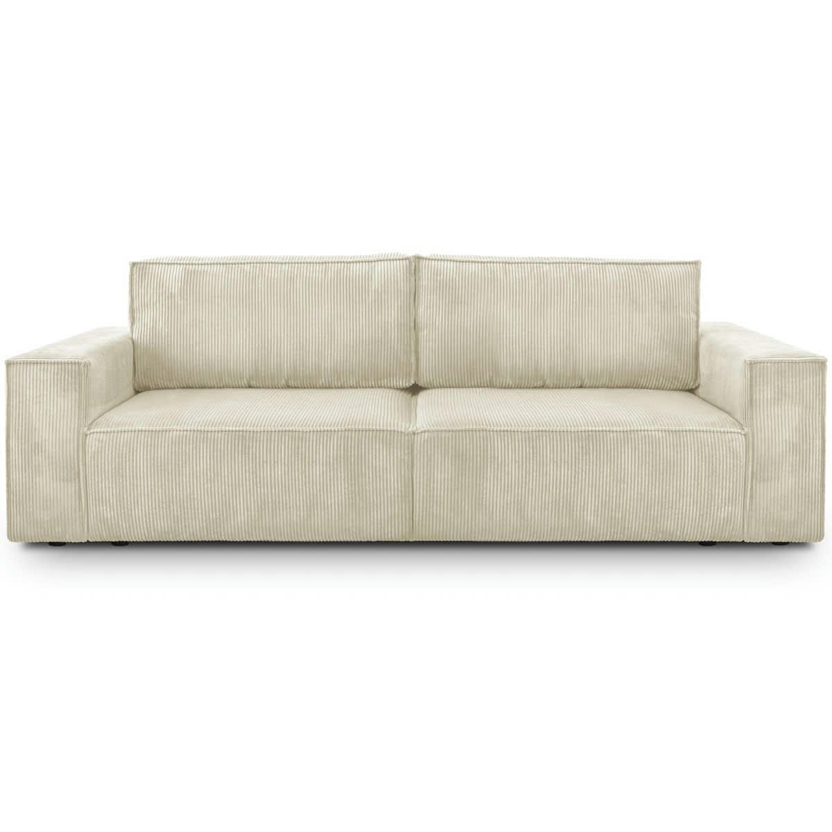 HARPER - Canapé convertible 3 Places avec coffre en velours côtelé beige