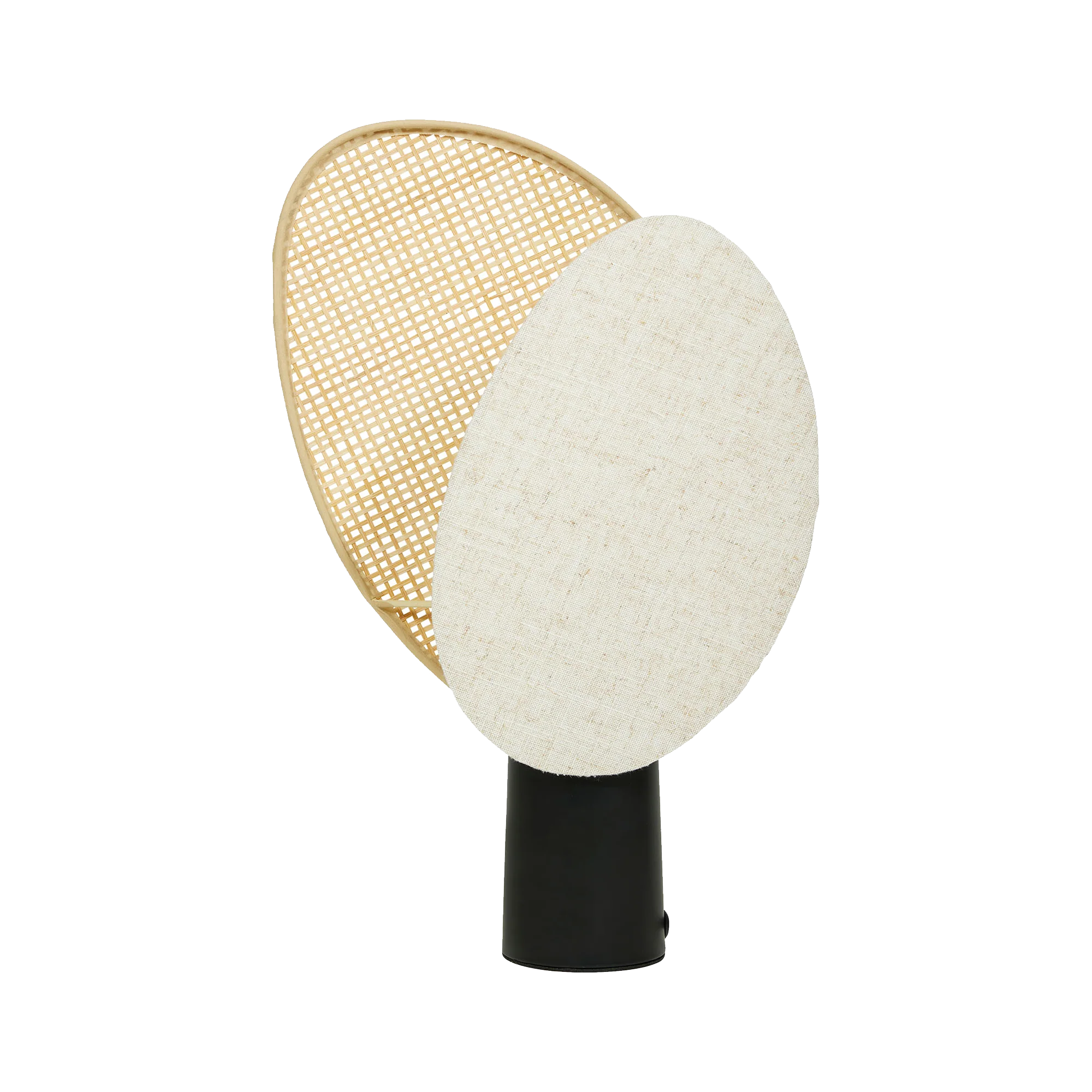 Ostaria Lampe à poser ALMERIA noir et lin 40 x 25,6 cm