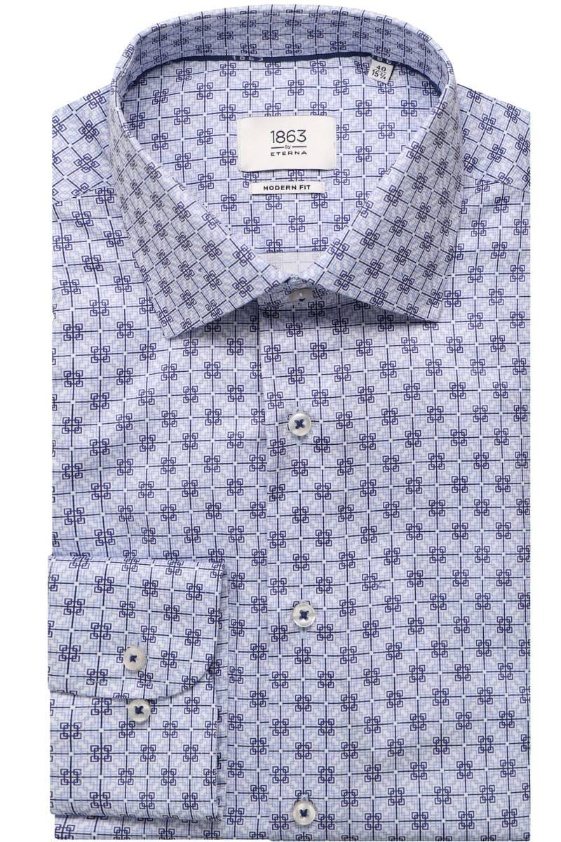 ETERNA 1863 Modern Fit Hemd blau, Bedruckt