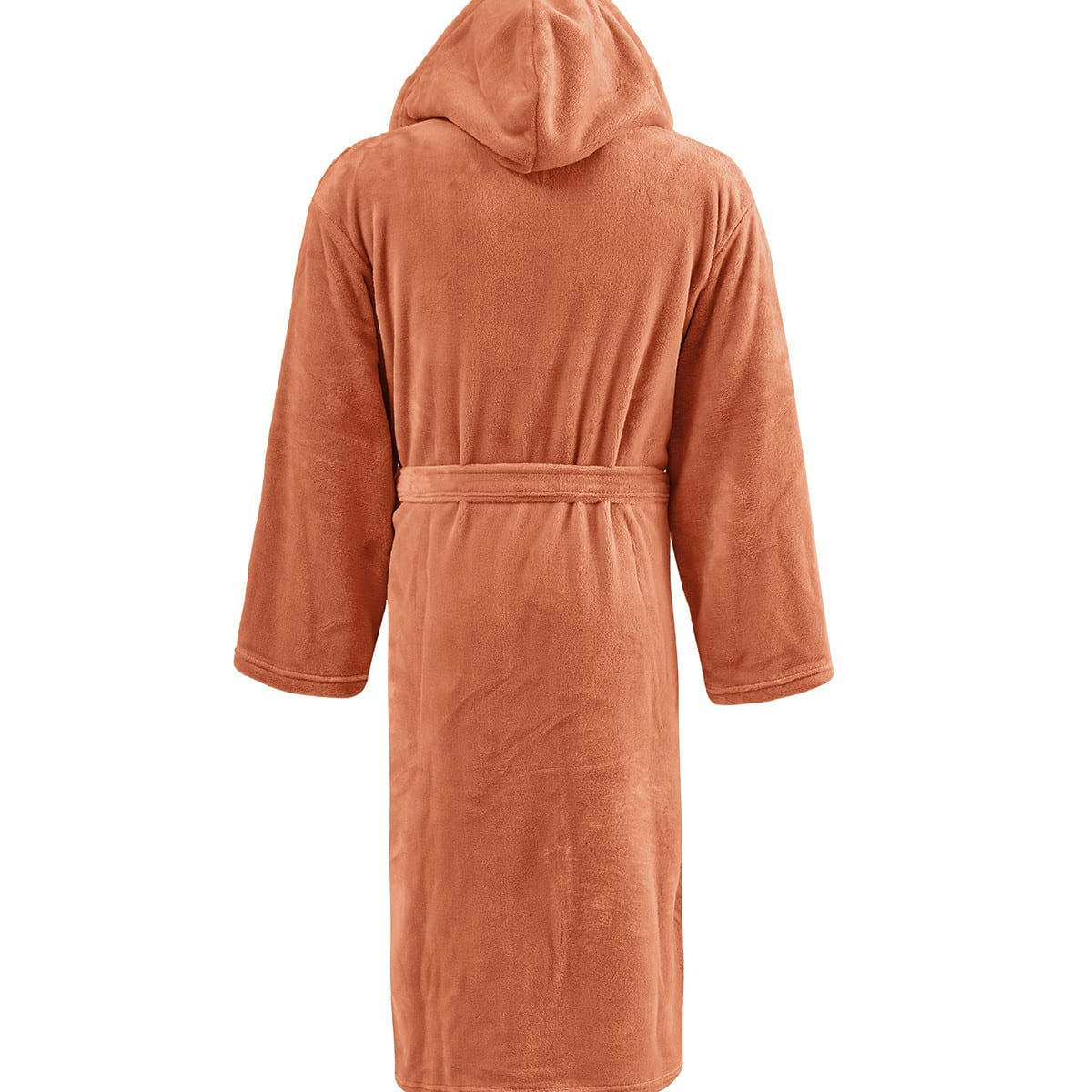 KAPRA - Peignoir polaire mixte à capuche  corail L