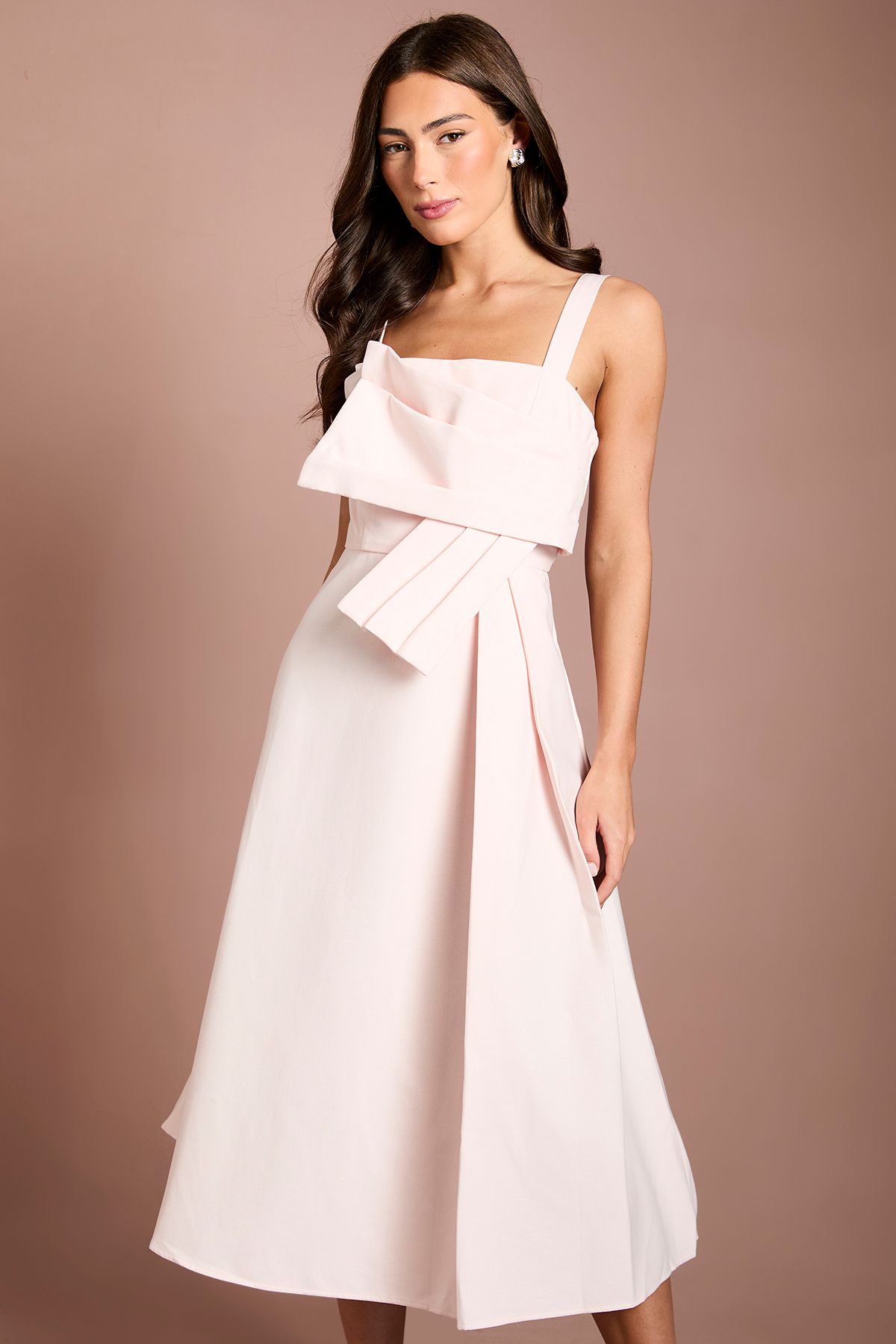 Coast Pleat Twist Detail Midi Dress