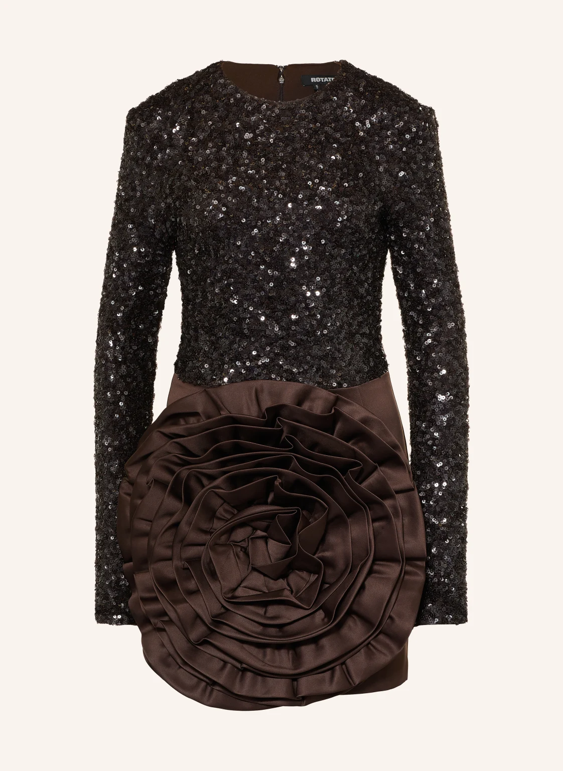 ROTATE Cocktailkleid im Materialmix mit Pailletten