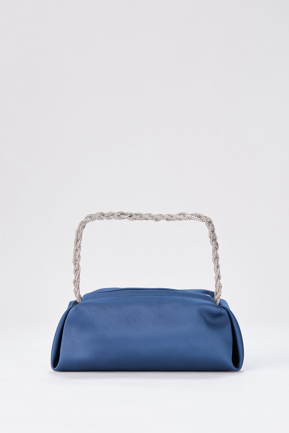 Belissh Diamente Braided Handle Satin Evening Bag