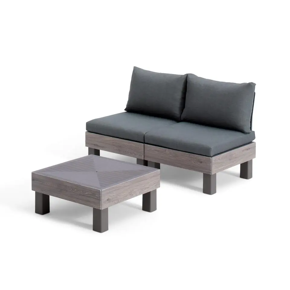 Keter Signature Elements Balkonset 2 personen - met groene kussens - Cappuccino