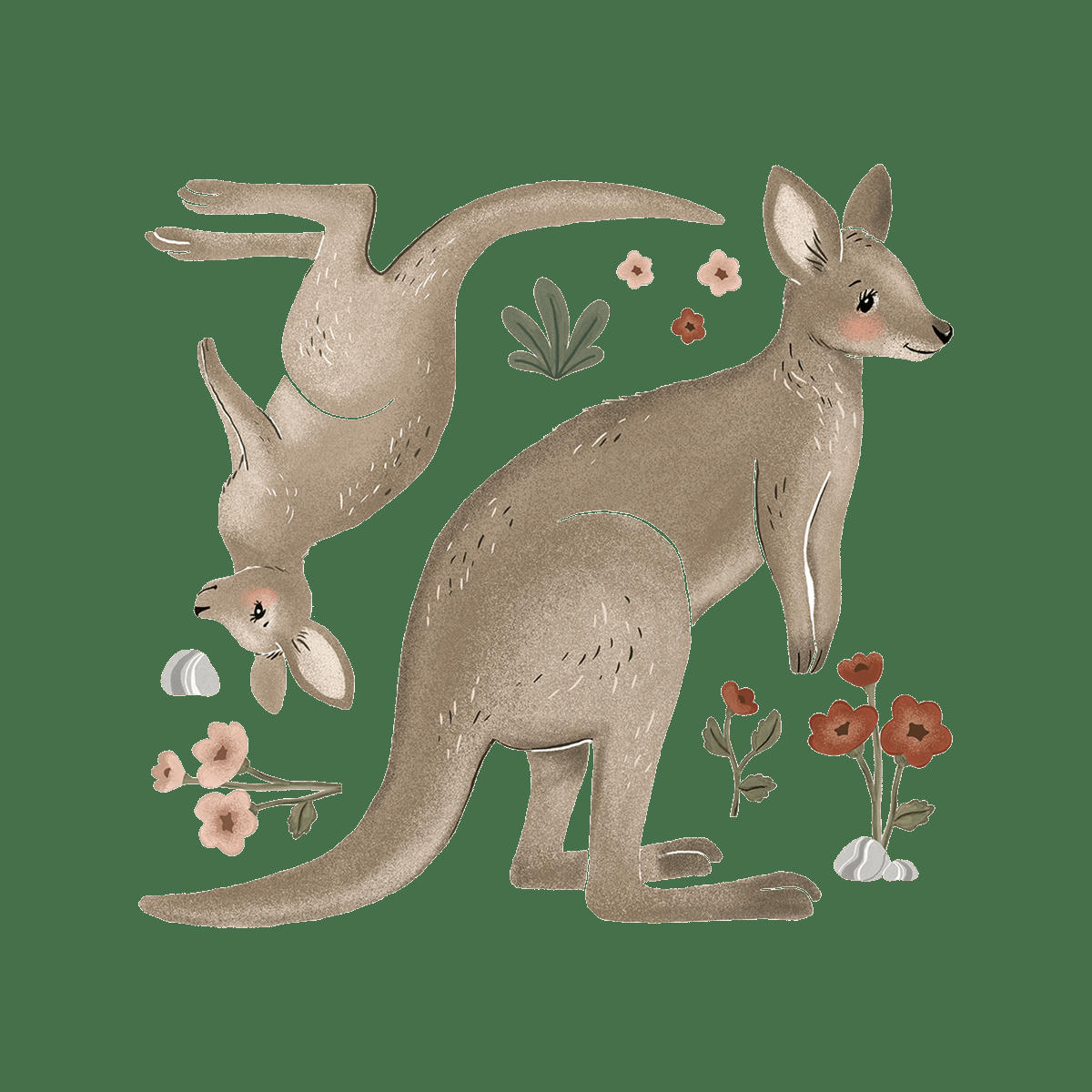 LILYDALE - Grands stickers les kangourous en vinyle mat multicolore