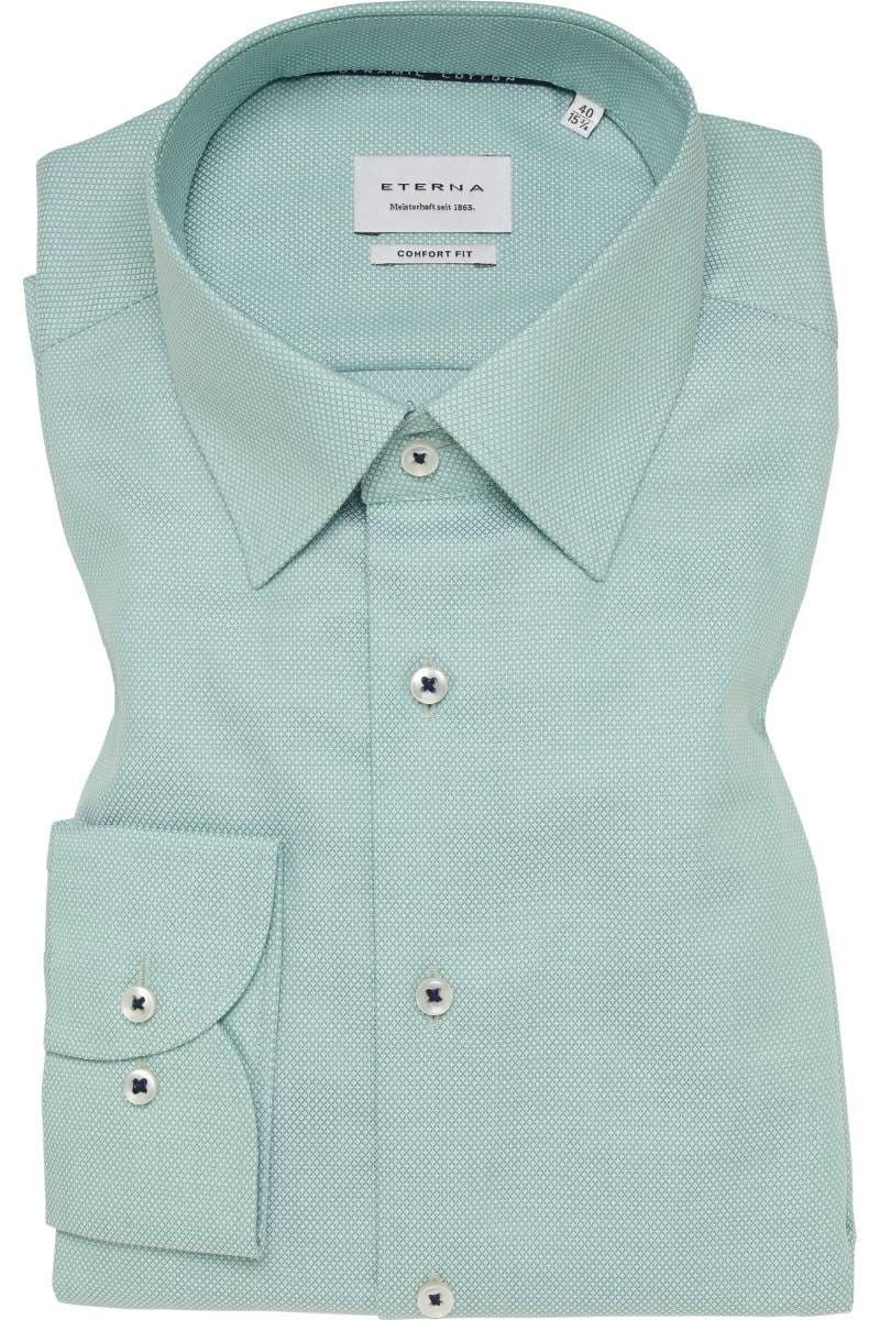 ETERNA Comfort Fit Dynamic Cotton Hemd hellgrün, Strukturiert (super langer Arm)
