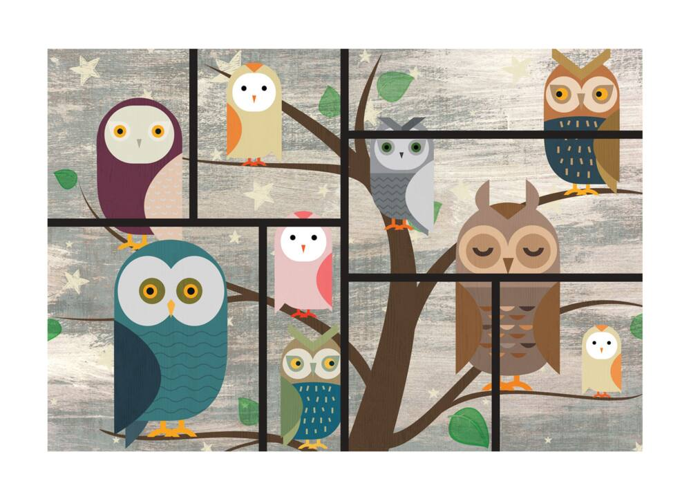 For Living Printed Owls Indoor/Outdoor Rubber Reground Floor Mat, 2 x 3-ft