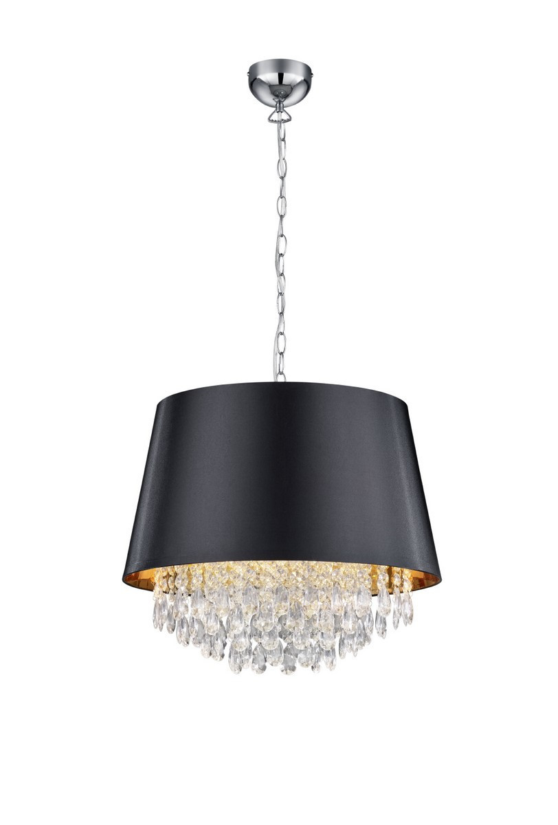 Lampa wisząca czarno-złota-przezroczysty LORELEY 3xE14x40W Trio