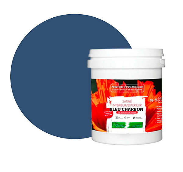 Bleu Charbon Peinture interieur exterieur aspect satin Natura - Bleu Charbon - 1L