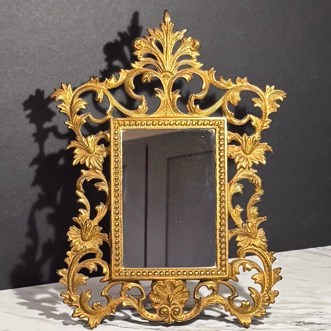 Antique Rococo Vanity Tabletop Mirror