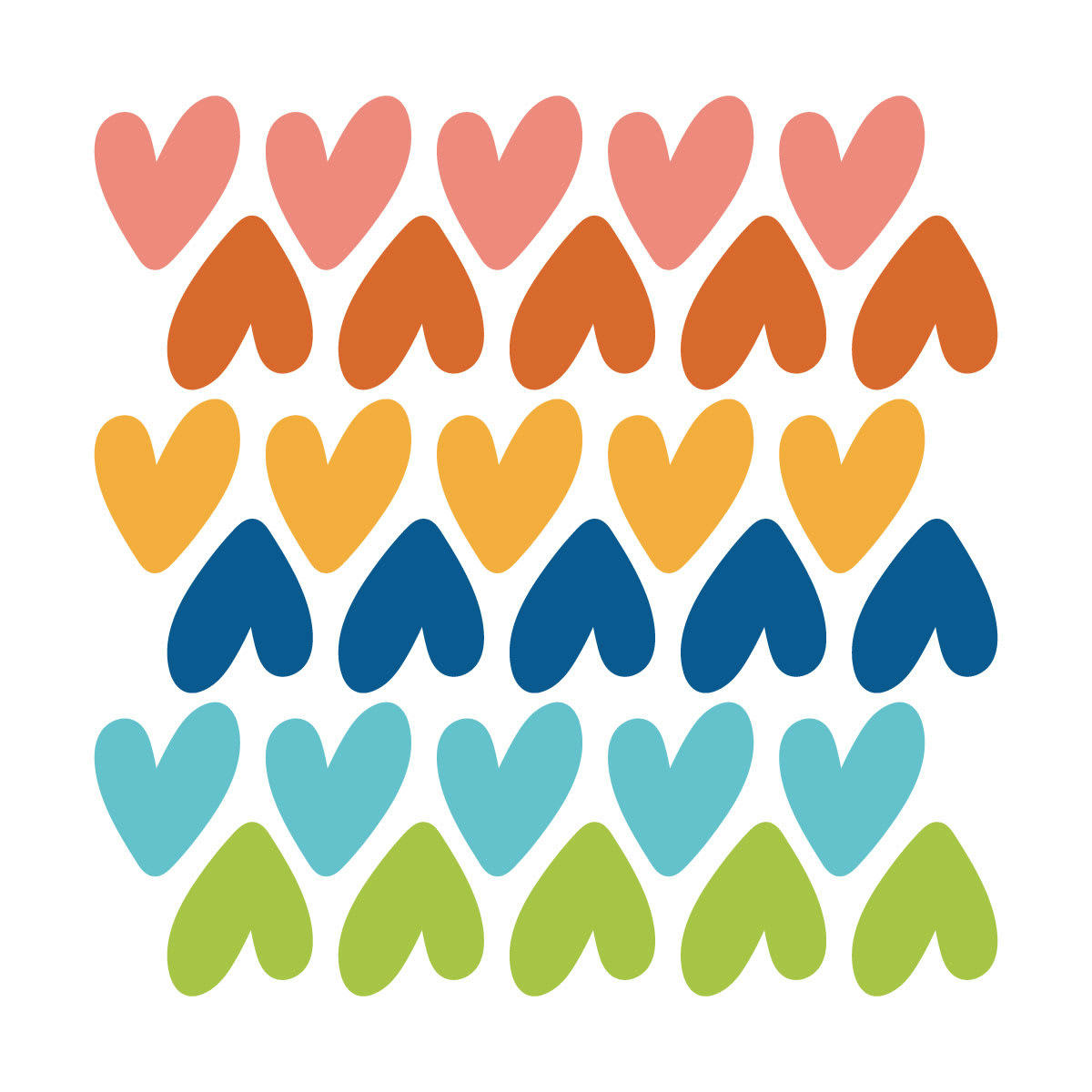 RAINBOWS3 - Stickers mureaux en vinyle petits coeurs multicolor
