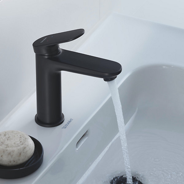 Mitigeur lavabo DUVARIT Wave M sans vidage noir mat