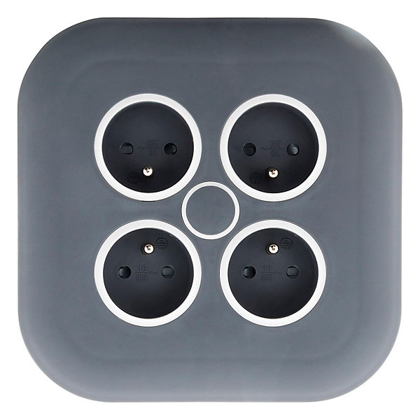 Enrouleur domestique 4x2P T - 7m blanc Zenitech