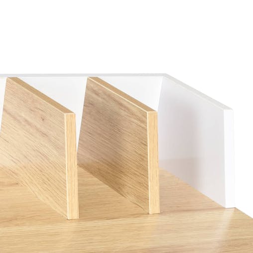 NNEVL Desk White and Natural 80x50x84 cm