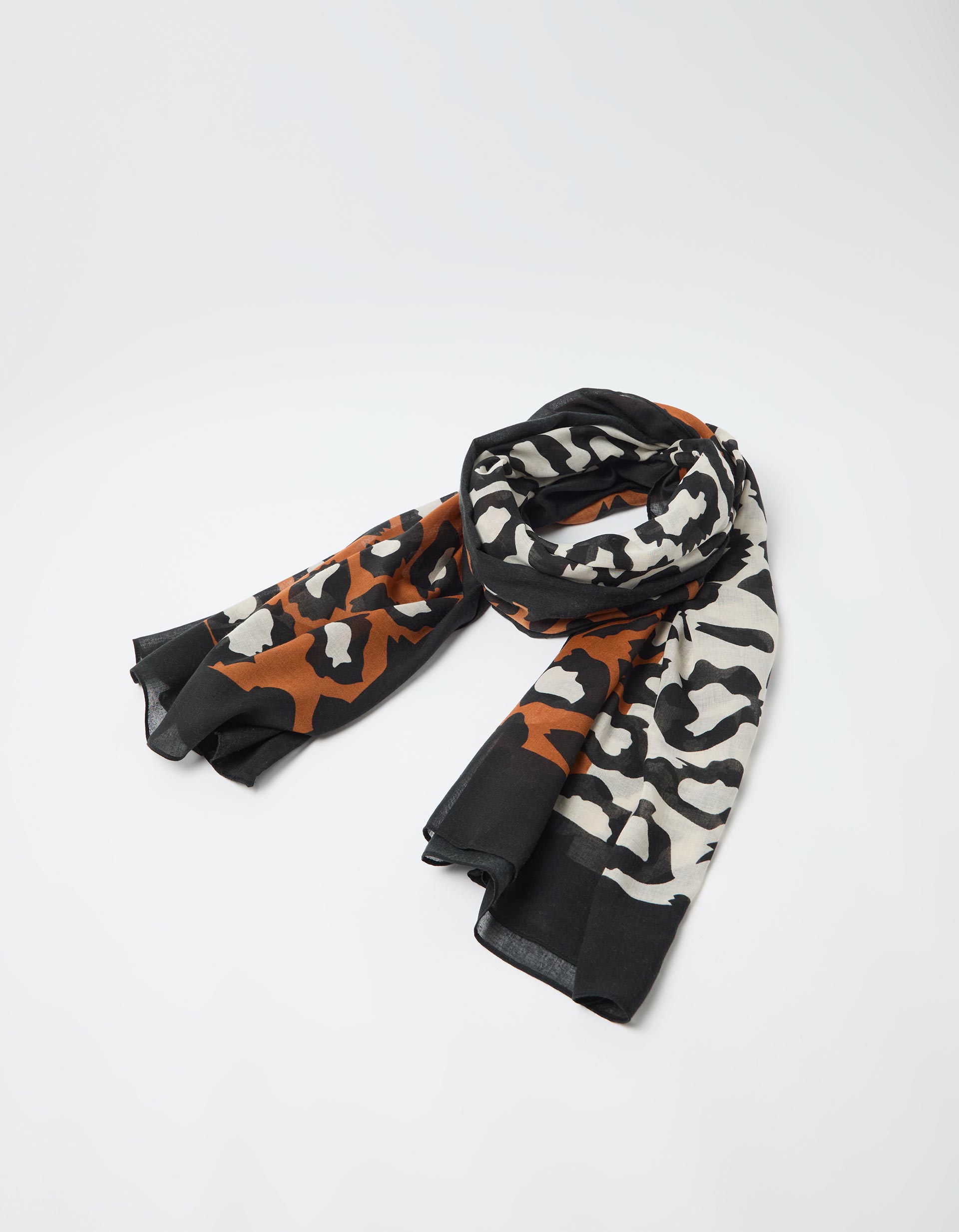 Lenço Animal Print, Mulher, Castanho