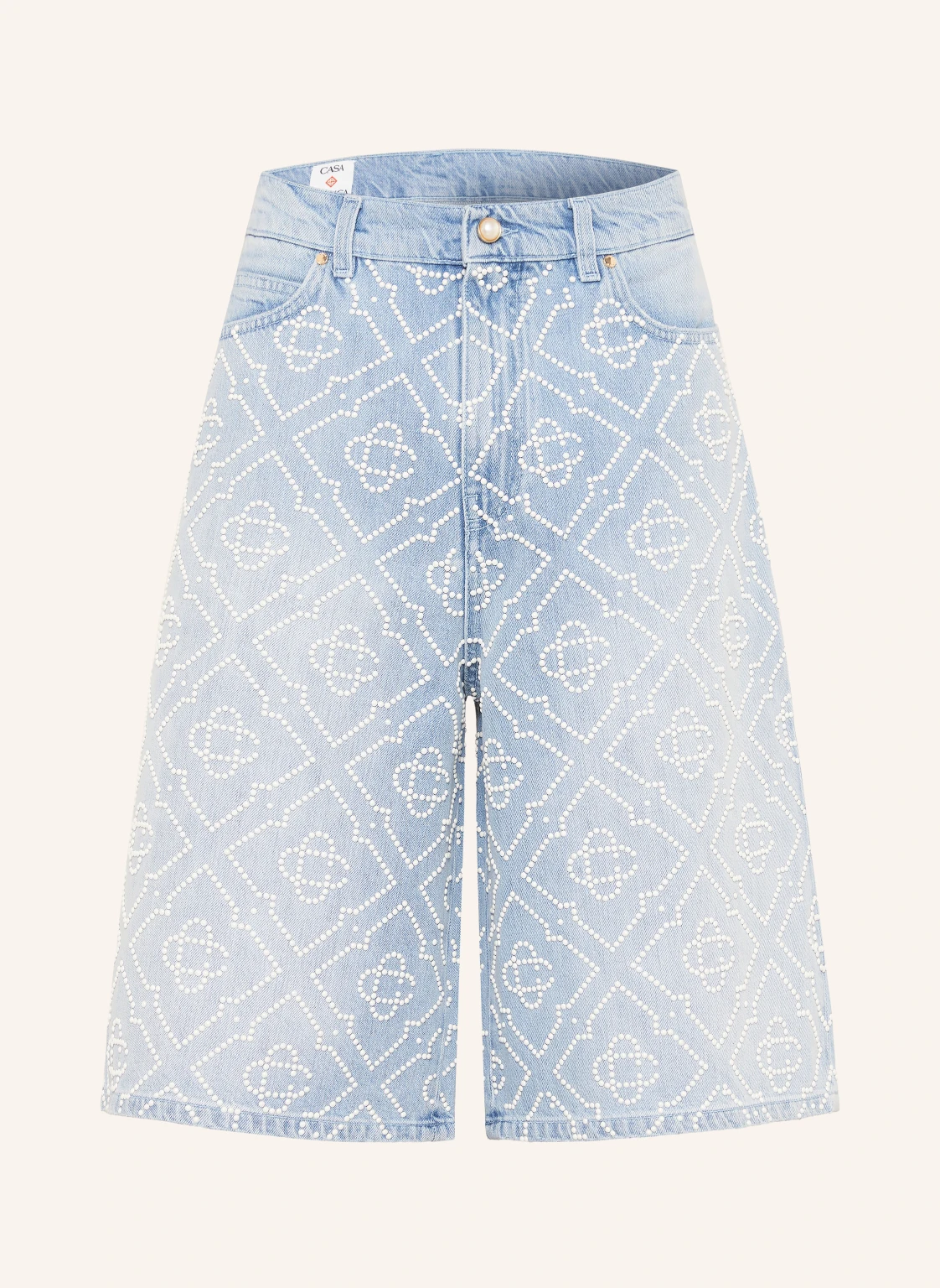 Casablanca Jeansshorts mit Schmuckperlen