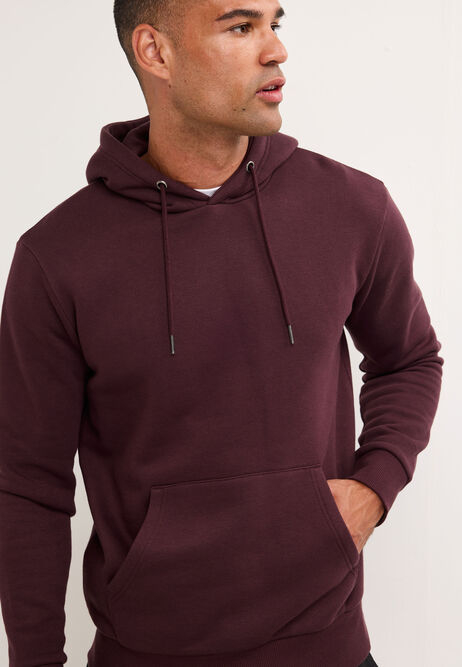 Mens Plum Cotton Rich Hoodie
