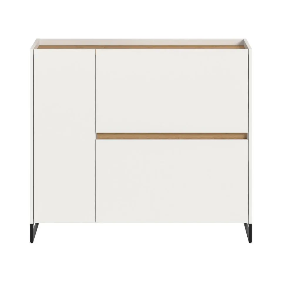 Hioshop Drive schoenenkast 1 deur- 2 vouwdeuren wit