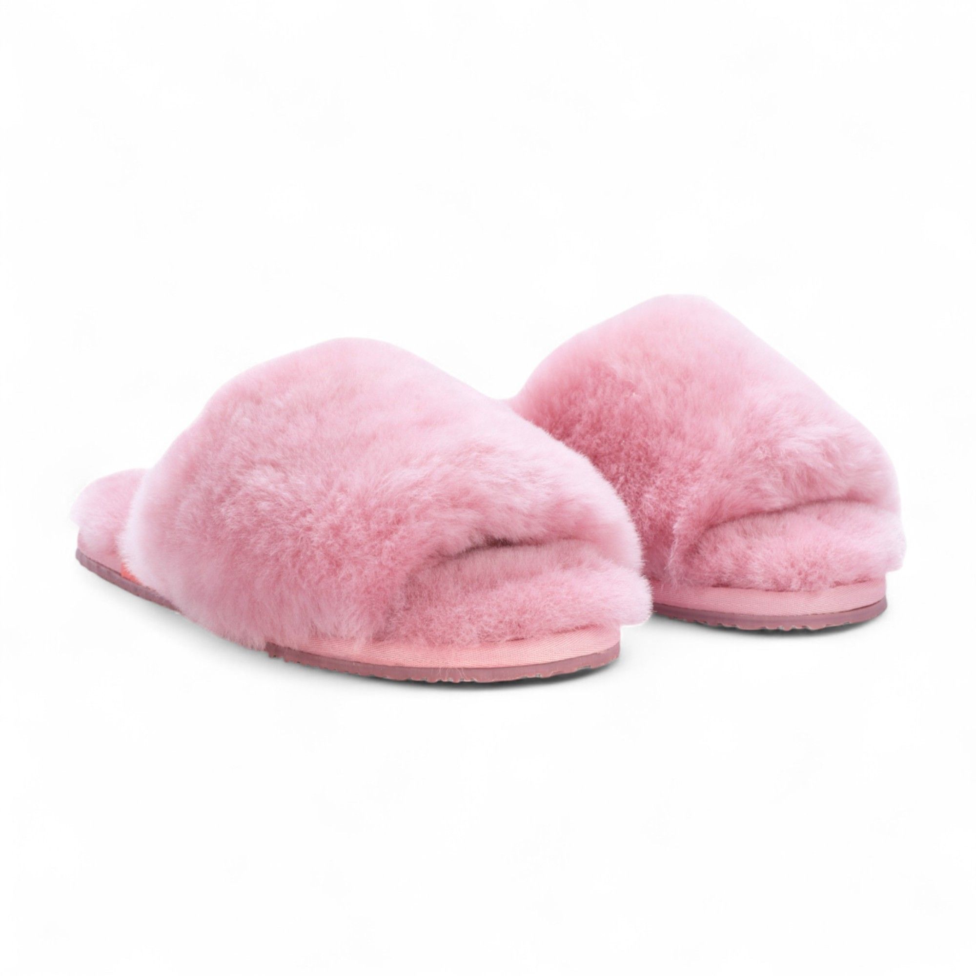 Infinity Leather Sheepskin Slippers Warm Winter Fur Sliders - Nordic