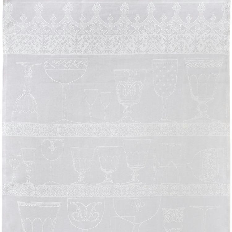 CRISTAL - Essuie-verres en lin brume 60 x 80