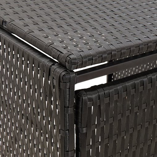 NNEVL Double Wheelie Bin Shed Black 140x80x117 cm Poly Rattan