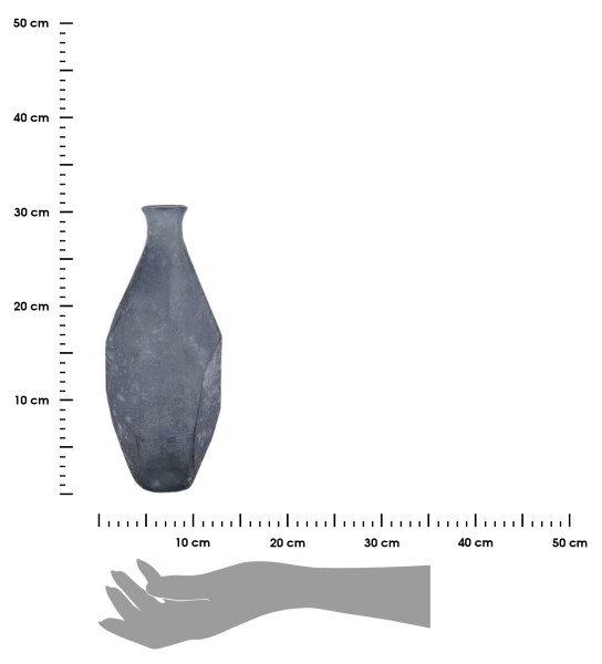 Wazon szklany 31cm ciemnoszary z recyklingu