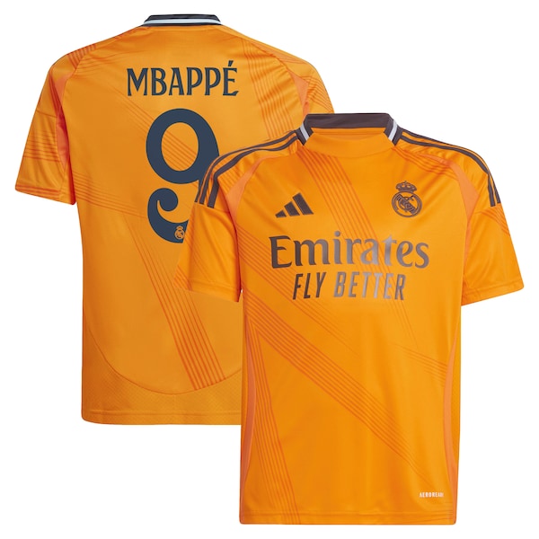 Kylian Mbappé Los Merengues adidas Youth 2024/25 Away Replica Player Jersey - Orange