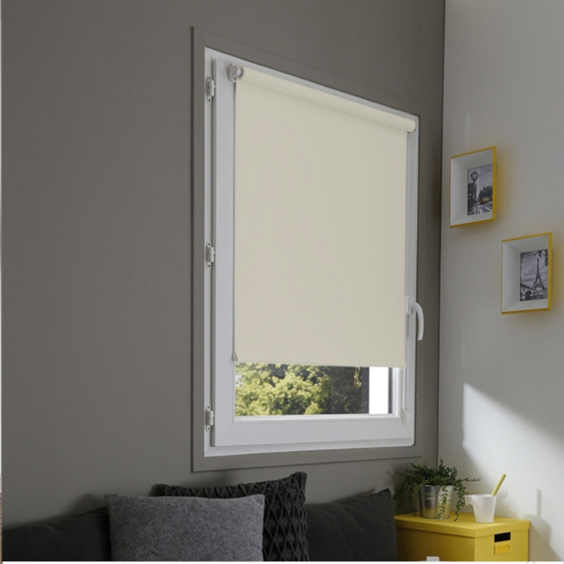 Store enrouleur occultant Easy écru 62 x 170 cm MADECO