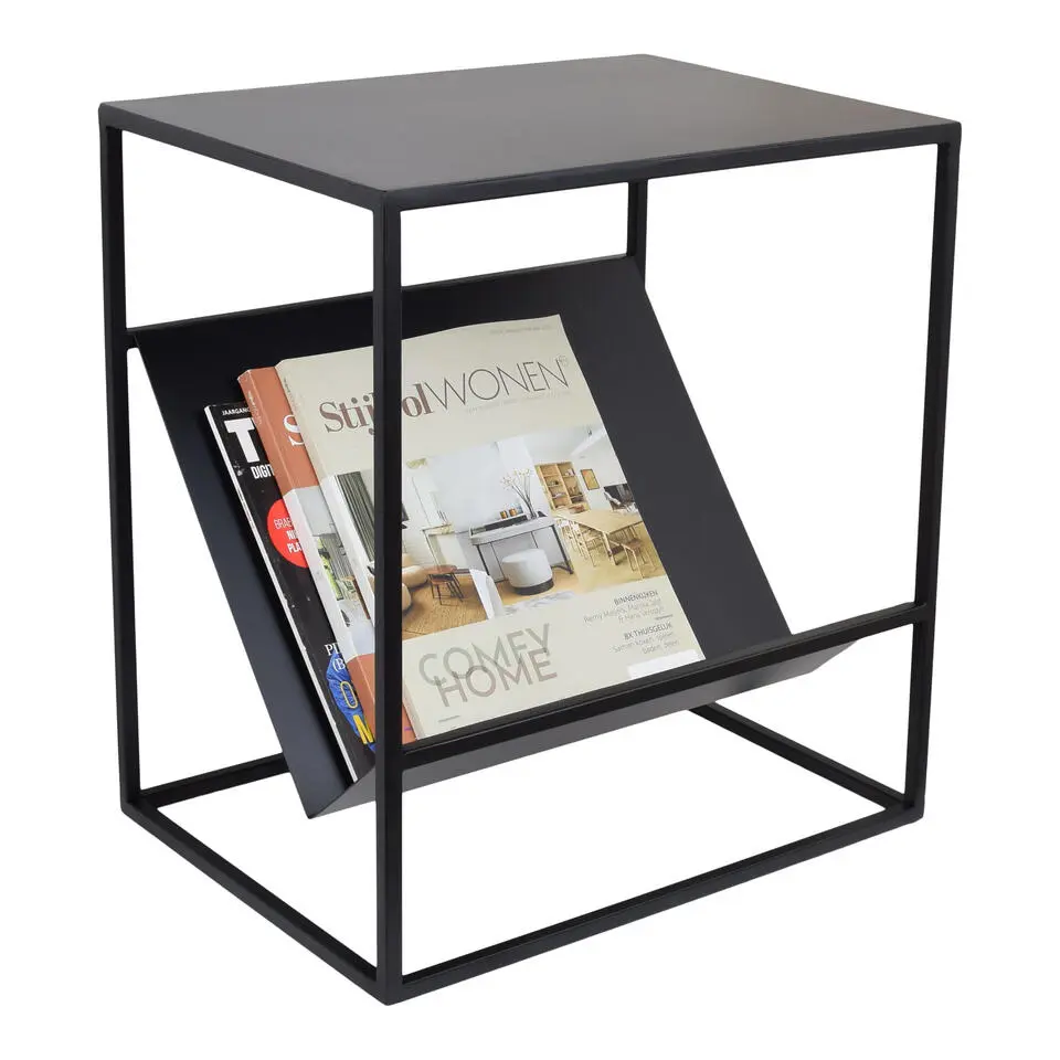 LOFT42 Freek Bijzettafel met Tijdschriften- of Krantenbak - Metaal