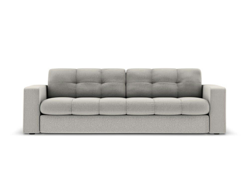 JUSTIN - Canapé 3 places en tissu structuré gris clair