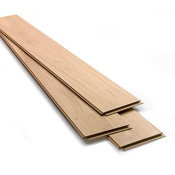 Parquet contrecollé clipsable Padillac XL 200 cm en chêne français verni naturel