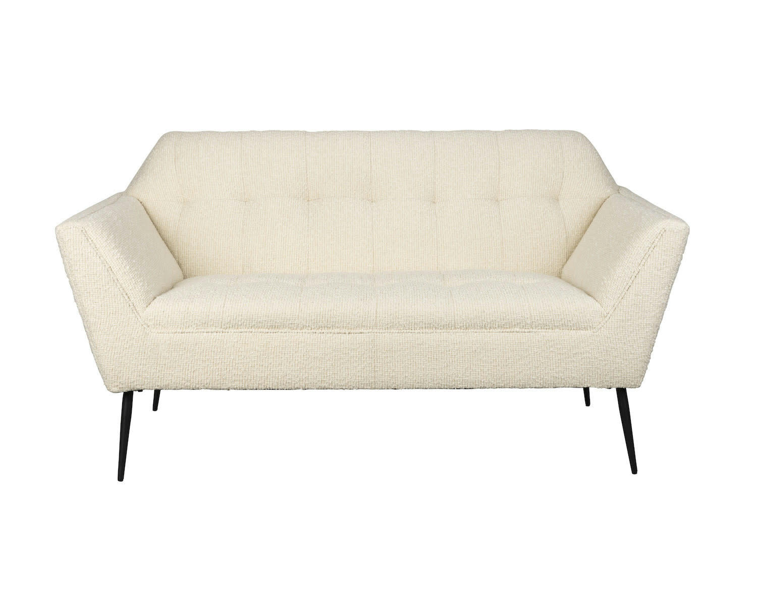 KATE - Canapé 2 places en tissu bouclé créme L150