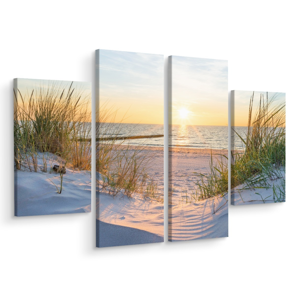 Obraz 4 Częściowy PLAŻA Morze Krajobraz 3D 80x60cm