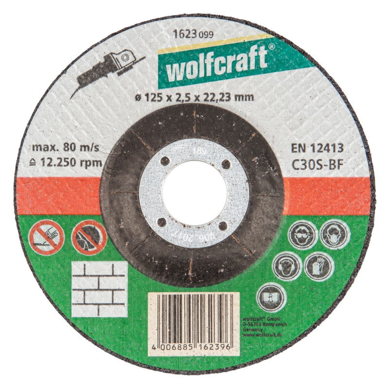 Disque à tronçonner la pierre avec moyeu déporté Ø 125 x 2,5 mm WOLFCRAFT