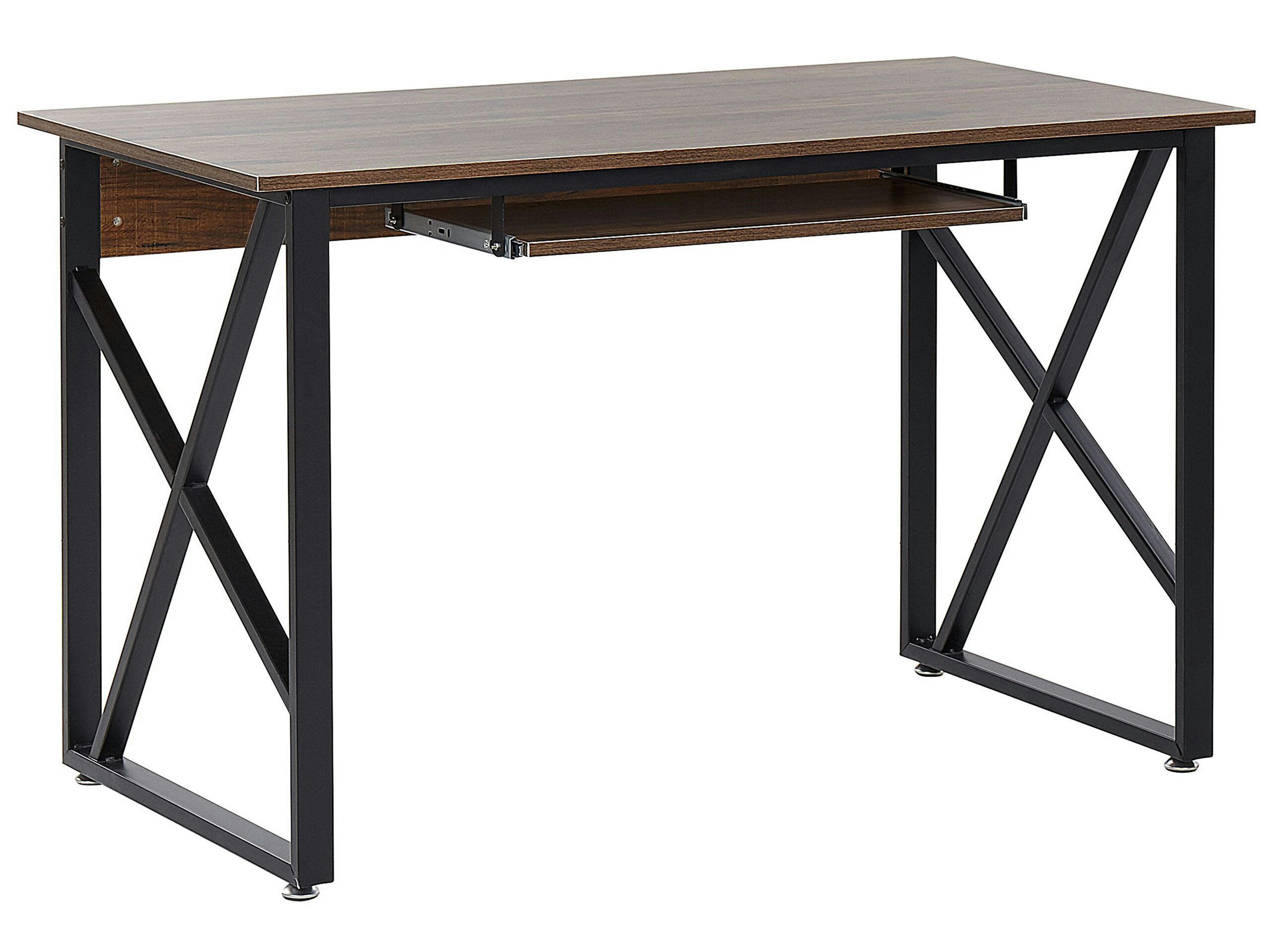 DARBY - Bureau effet bois foncé noir 120 x 60 cm