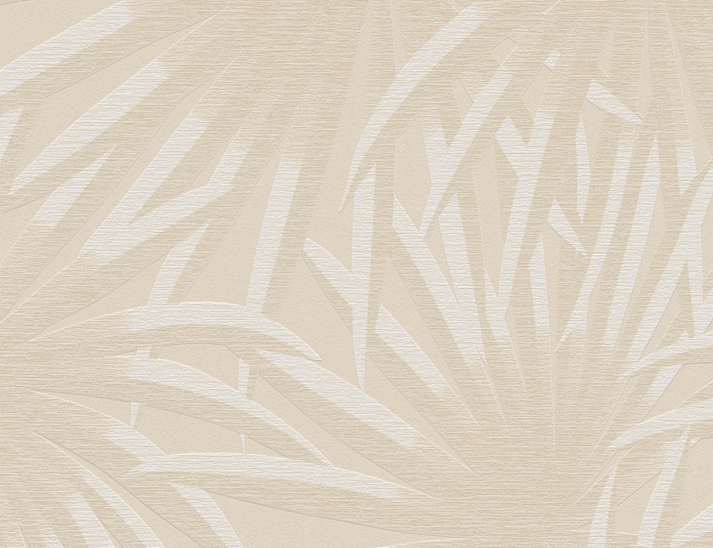 Vliestapete Palmenblätter Beige