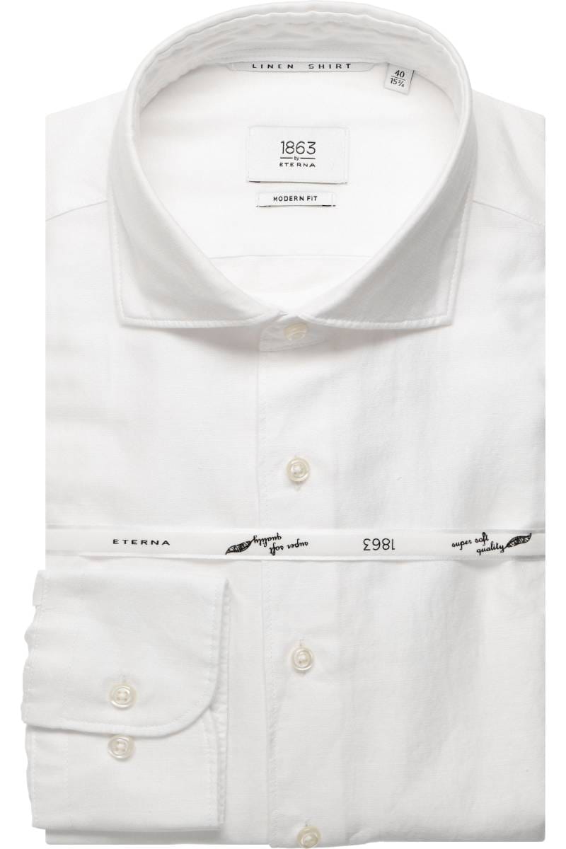 ETERNA 1863 Soft Tailoring Modern Fit Leinenhemd weiss, Einfarbig
