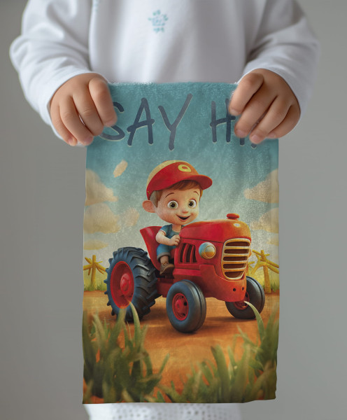 Ręczniczek do przedszkola Traktorek 30x50 Detexpol