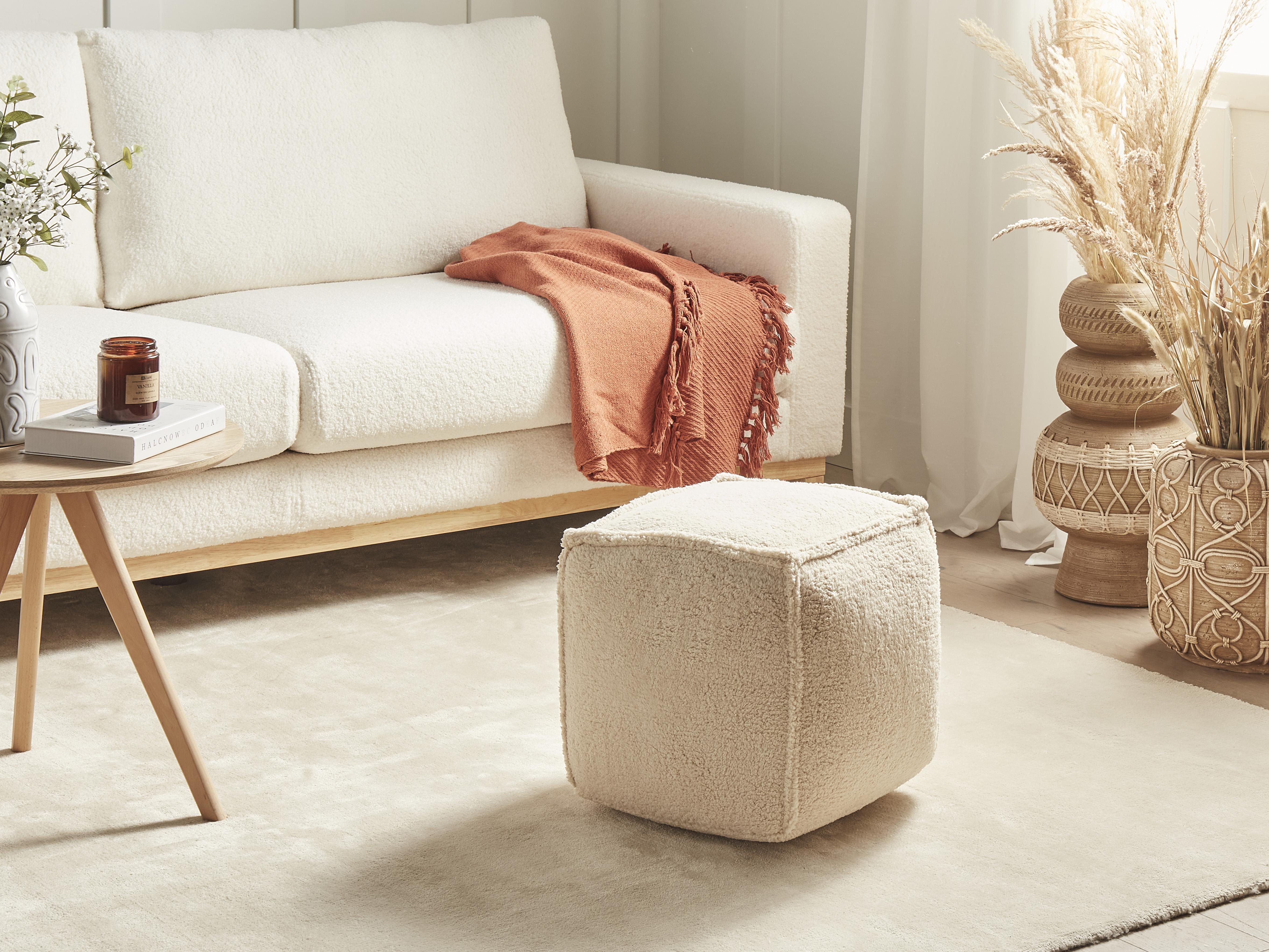 Pouffe ALIPUR Boucle Light Brown