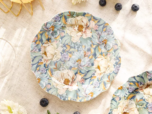 Kpl. 2 talerzy deserowych Duo - Peony blue 15.PEO-B.K2TD