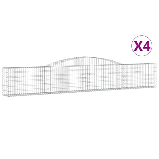 NNEVL Arched Gabion Baskets 4 pcs 400x30x60/80 cm Galvanised Iron