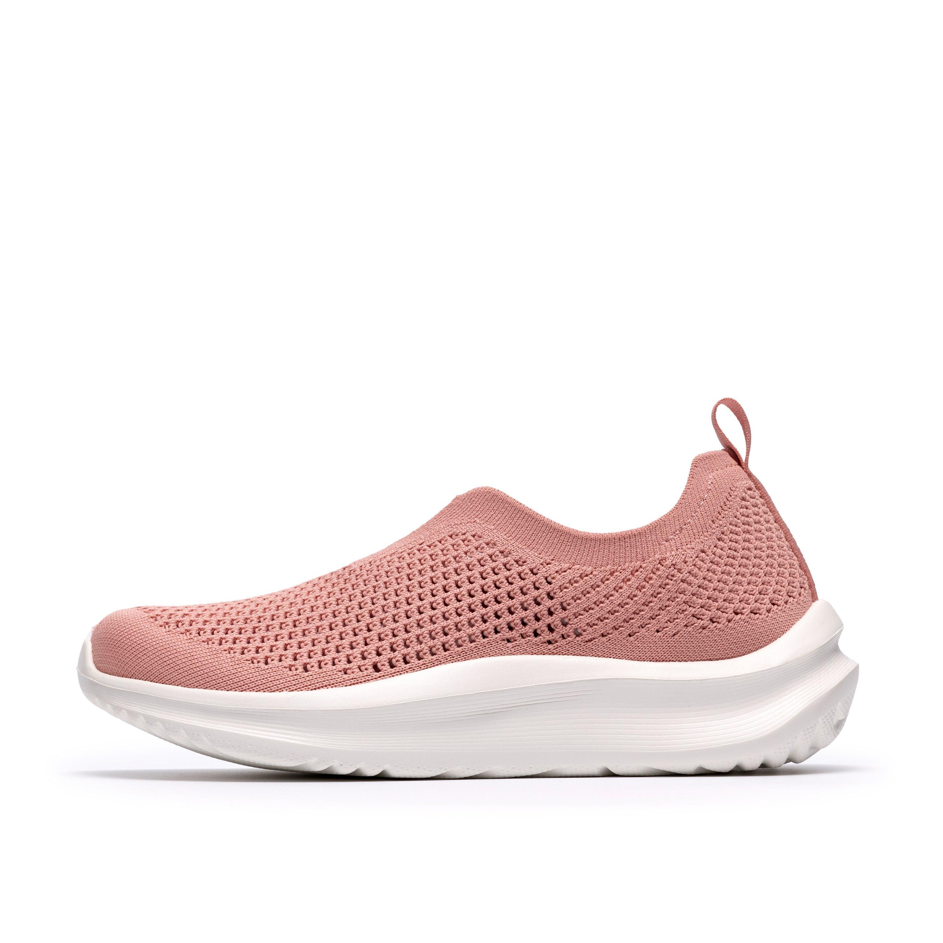 Clarks Solevana Knit Dusty Pink Slip Ons