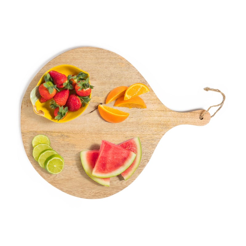 Borrelplank van mangohout - rond - 50x40 cm