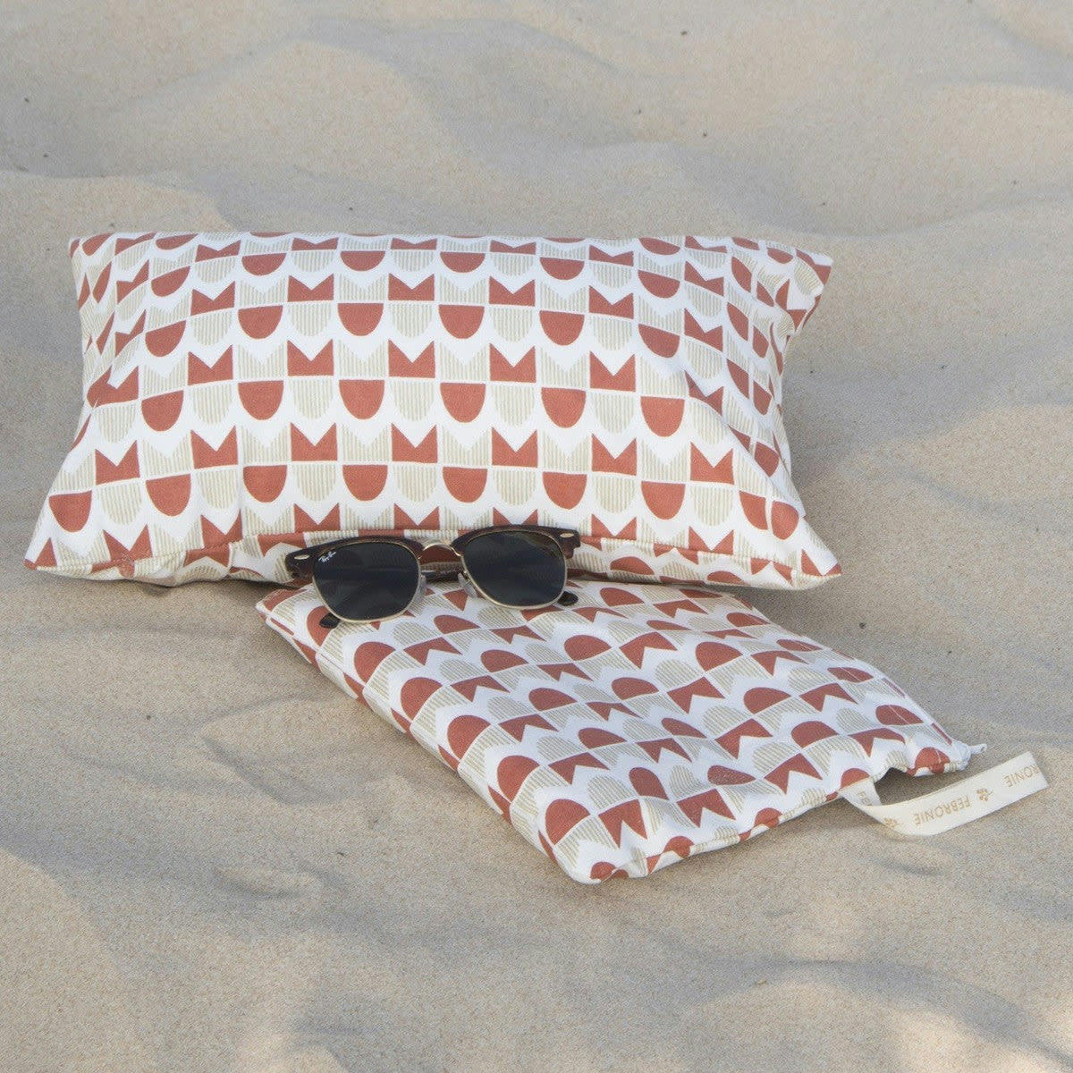 SKANDI - Coussin de plage coton  39x25 terracotta