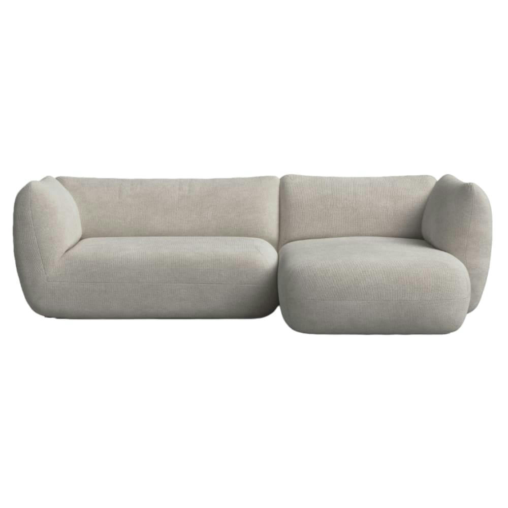 ARNAU - Canapé d'angle droit 2 places en tissu gris