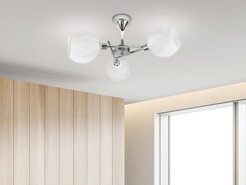 Lampa sufitowa Raul 3-punktowa metalowa srebrna