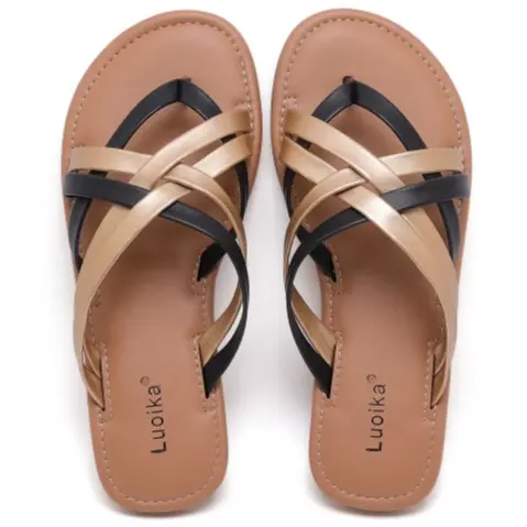 Luoika Women's Wide Width Flat Sandals, Flip Flop Slides Sandal Casual Strapy Sandal Slip on Summer Beach Shoes for Women Footwear Flipflop sandalias para mujer toallas femeninas