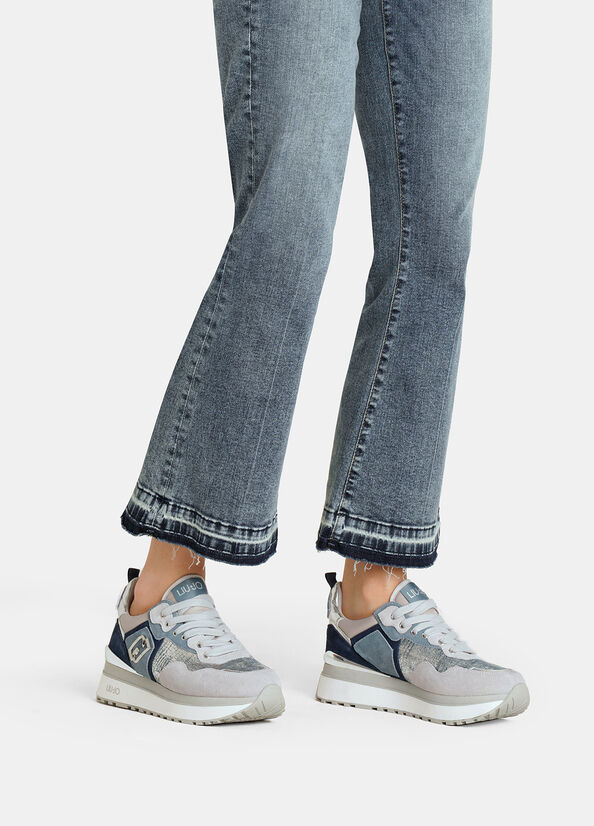 Sneakers platform effetto laminato